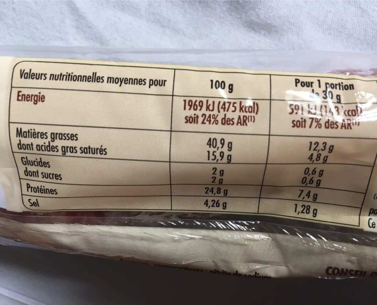 Open Food Facts Saucisse sèche packshot