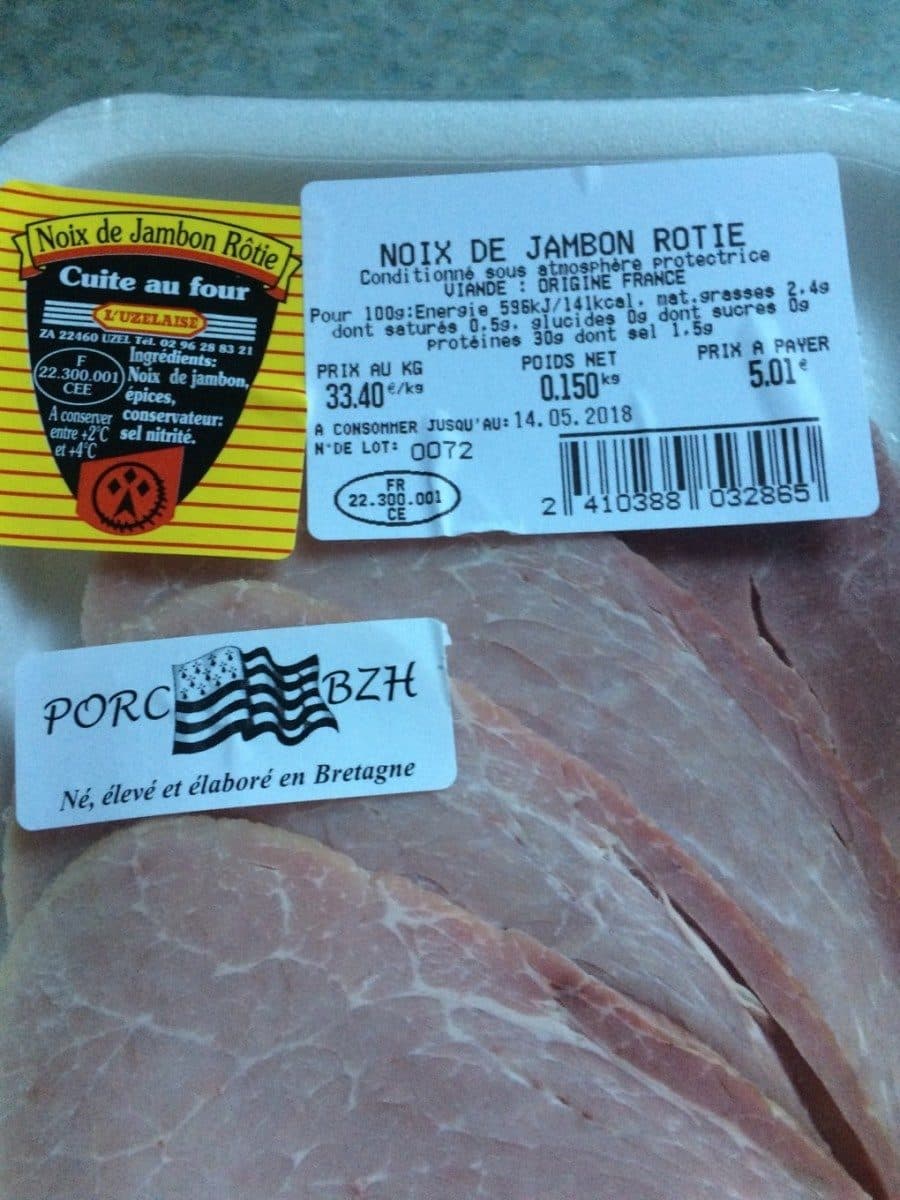 Open Food Facts Noix de jambon rôtie packshot