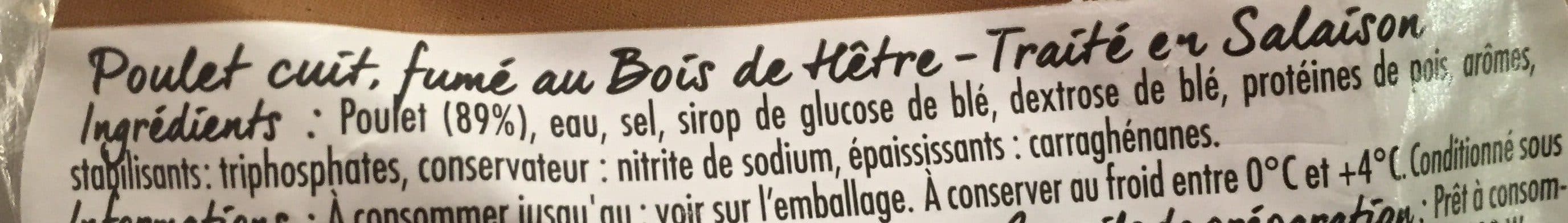 Open Food Facts Poulet cuit fumé au bois de hetre packshot
