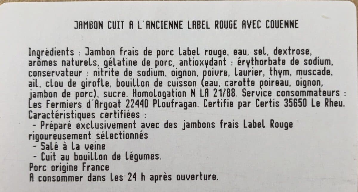 Open Food Facts Jambon cuit a l'ancienne packshot