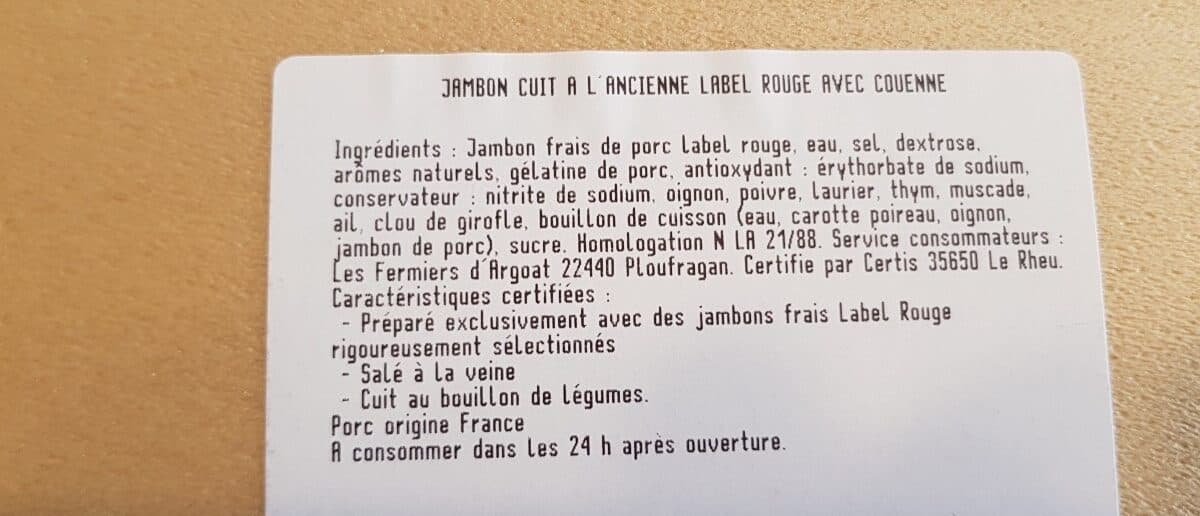 Open Food Facts Jambon cuit à l ancienne packshot
