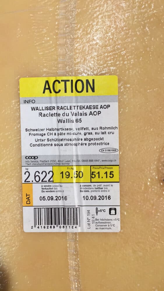 Open Food Facts Valdor Raclette du Valais AOP packshot