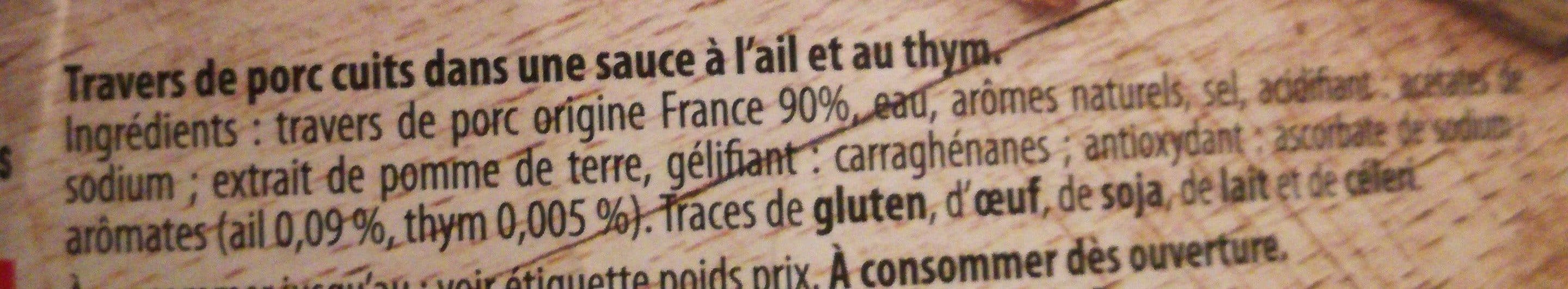 Open Food Facts Travers de porc ails et thym packshot