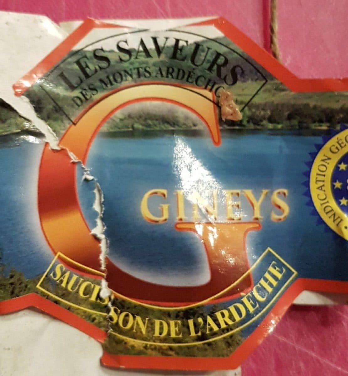 Gineys Saucisson de l'Ardèche packshot