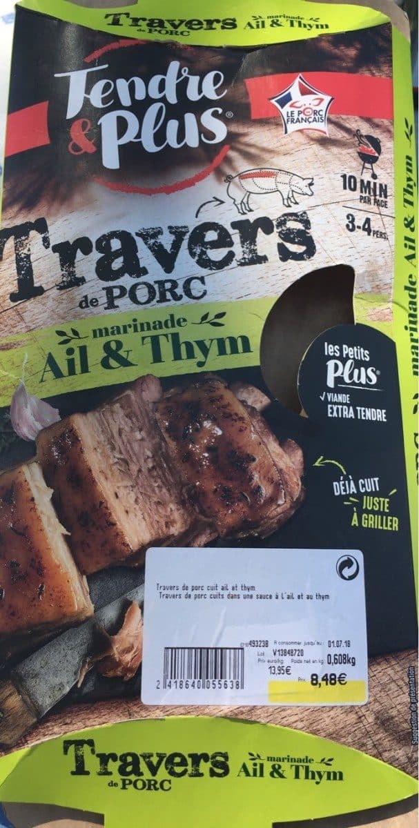 Open Food Facts Travers de porc packshot