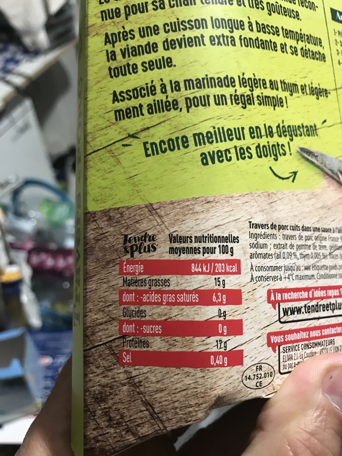 Open Food Facts Travers de porc packshot