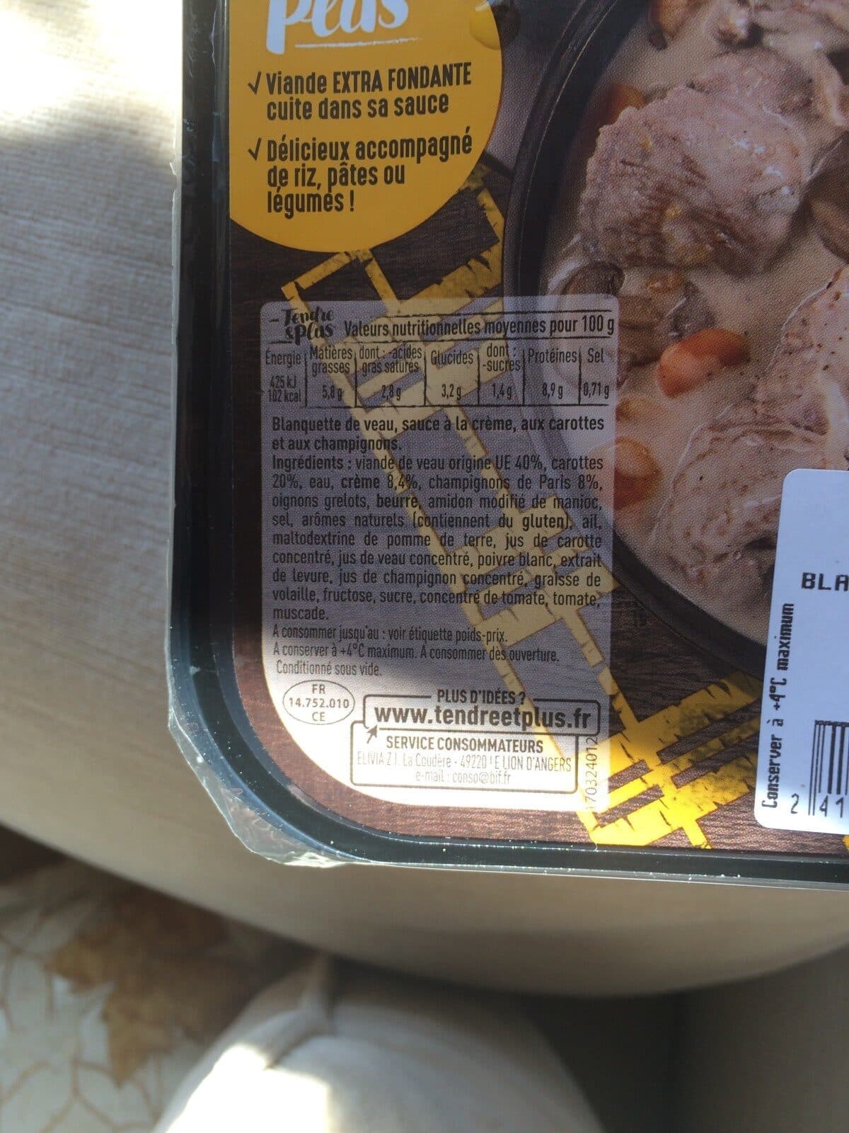 Open Food Facts Blanquette de veau packshot