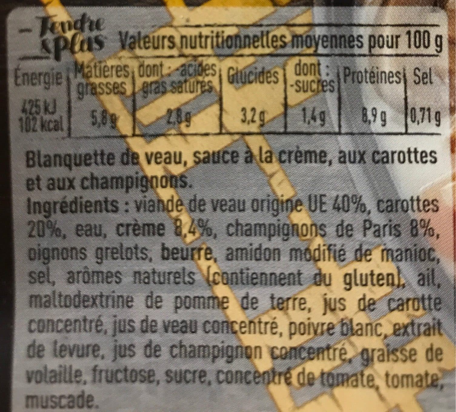 Tendre & Plus Blanquette de veau packshot