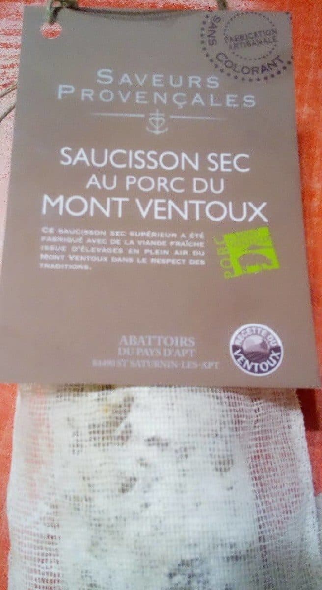 Open Food Facts Saucisson sec au porc du Mont Ventoux packshot