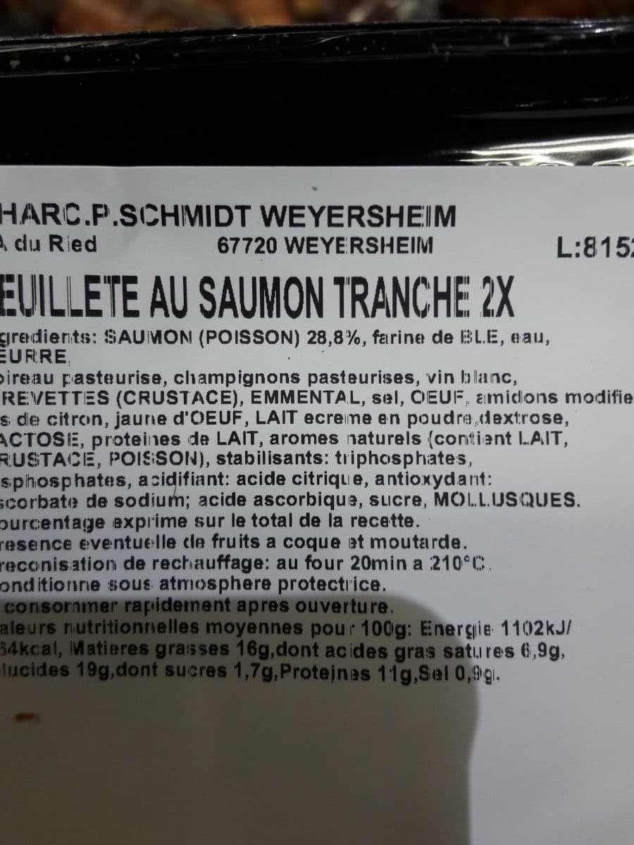 Open Food Facts Feuilleté au saumon packshot
