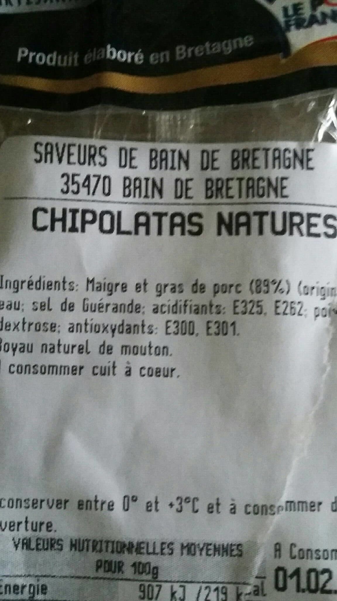 Saveurs de bain de Bretagne Chipolatas natures packshot