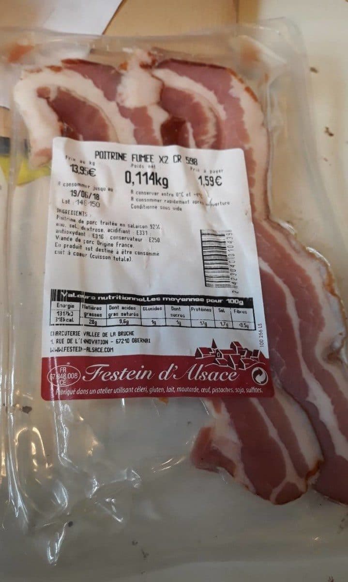 Open Food Facts Poitrine fumée packshot