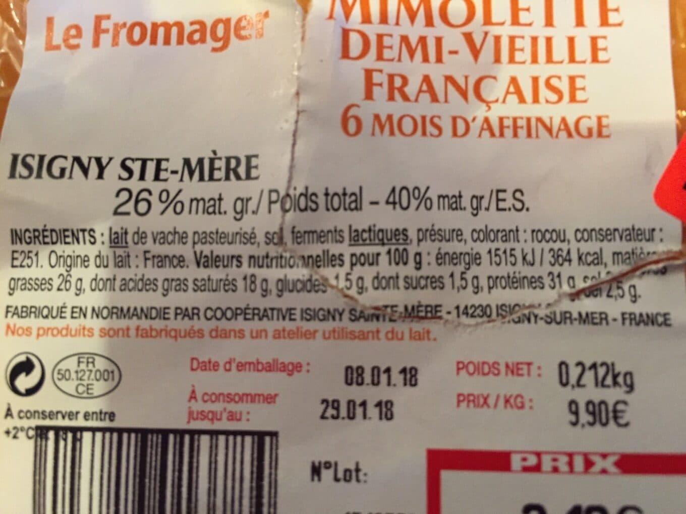 Le Fromager Mimolette demi-vieille française packshot