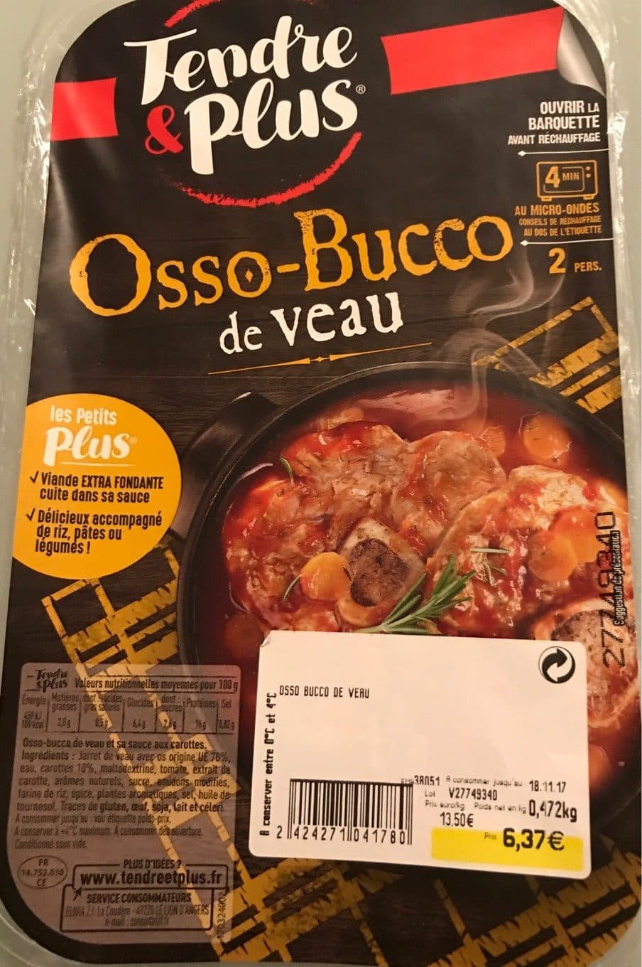 Tendre & Plus Osso-bucco de veau packshot