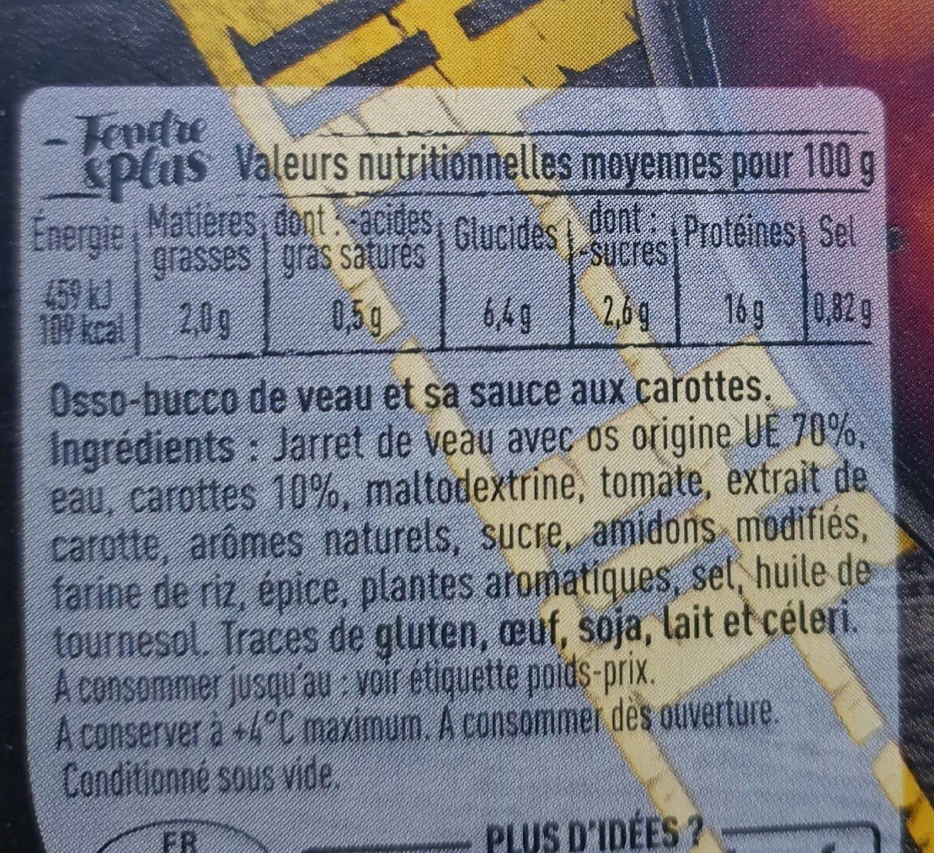 Tendre & Plus Osso Bucco de veau packshot