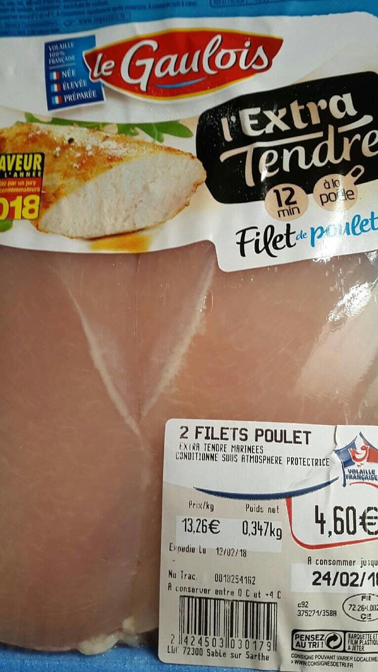 Le Gaulois Filets De Poulet Extra Tendre La Barquette packshot