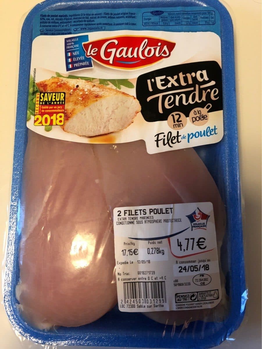 Open Food Facts L'extrat tendre filet de poulet packshot