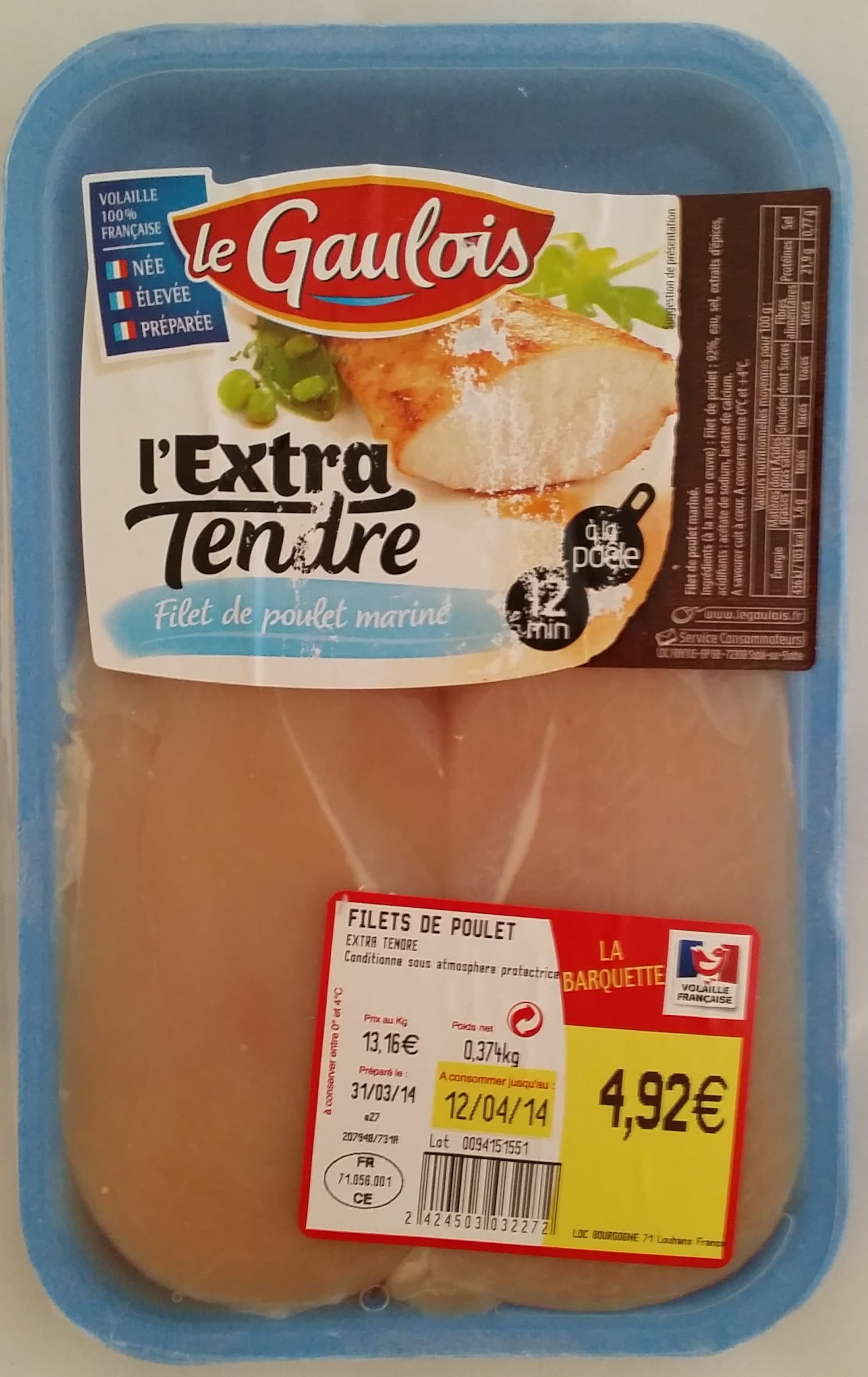 Le Gaulois L'Extra Tendre Filet de Poulet Mariné packshot
