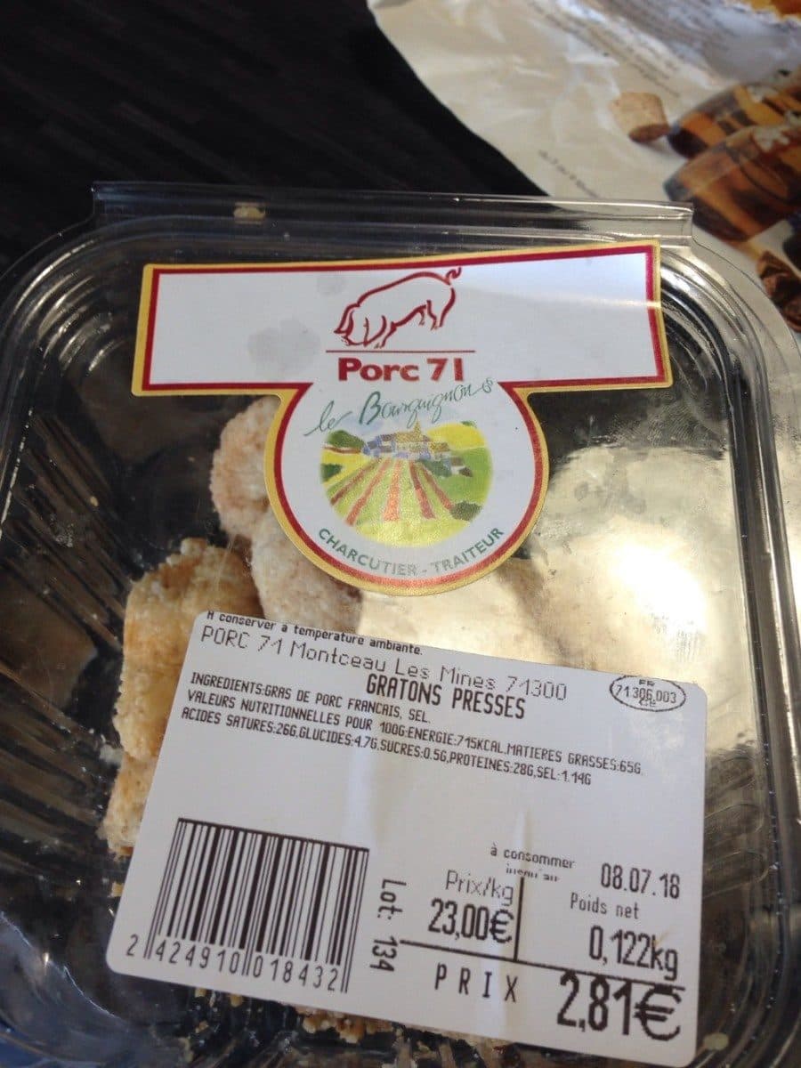 Open Food Facts Gratons pressés packshot
