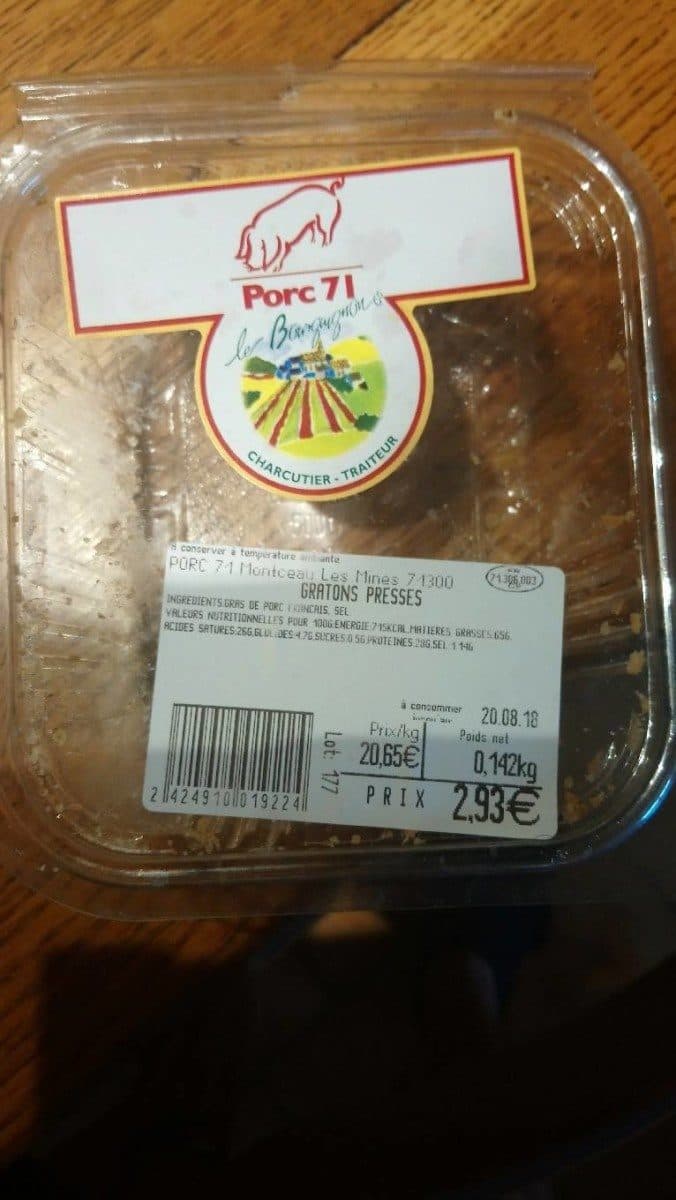 Open Food Facts Gratons pressés packshot