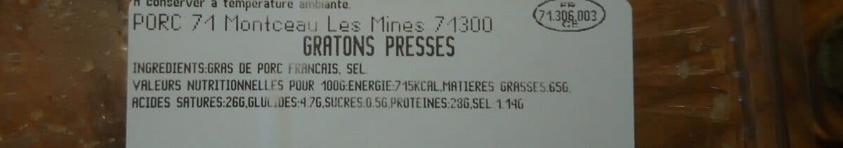 Open Food Facts Gratons pressés packshot