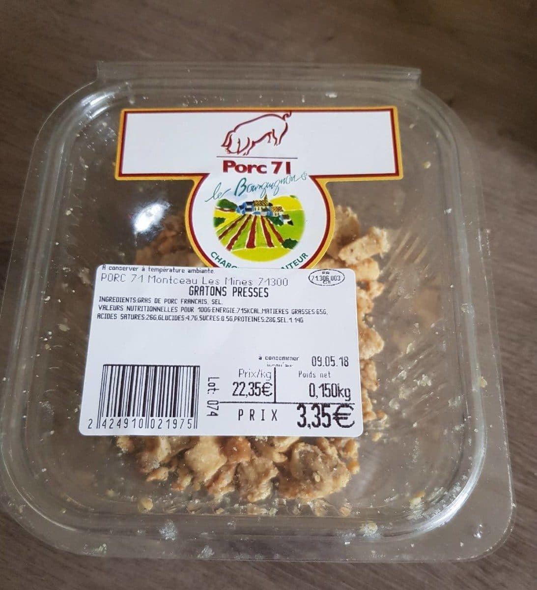 Open Food Facts Gratons pressés packshot