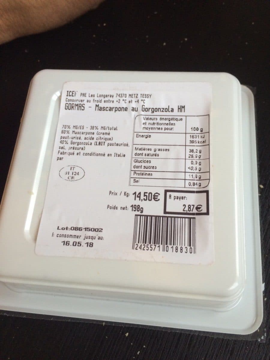 Open Food Facts Mascarpone au gorgonzola packshot