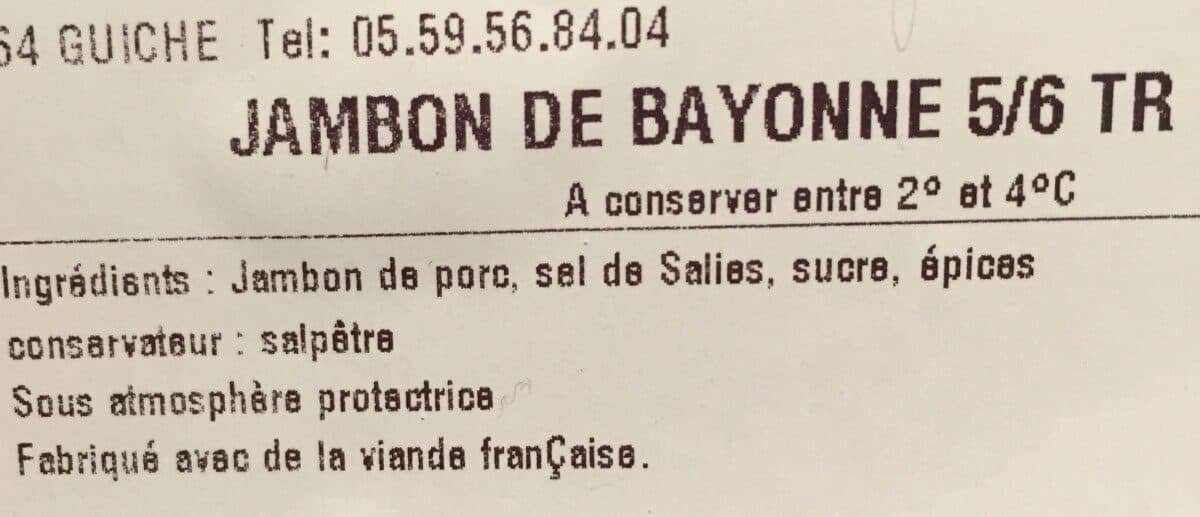 Open Food Facts Jambon de Bayonne packshot