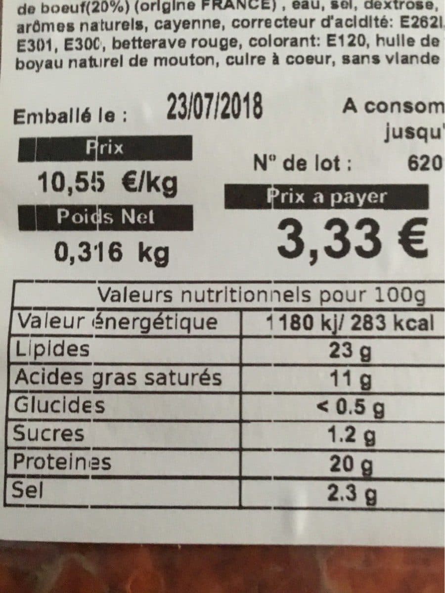 Open Food Facts Merguez porc et bœuf packshot