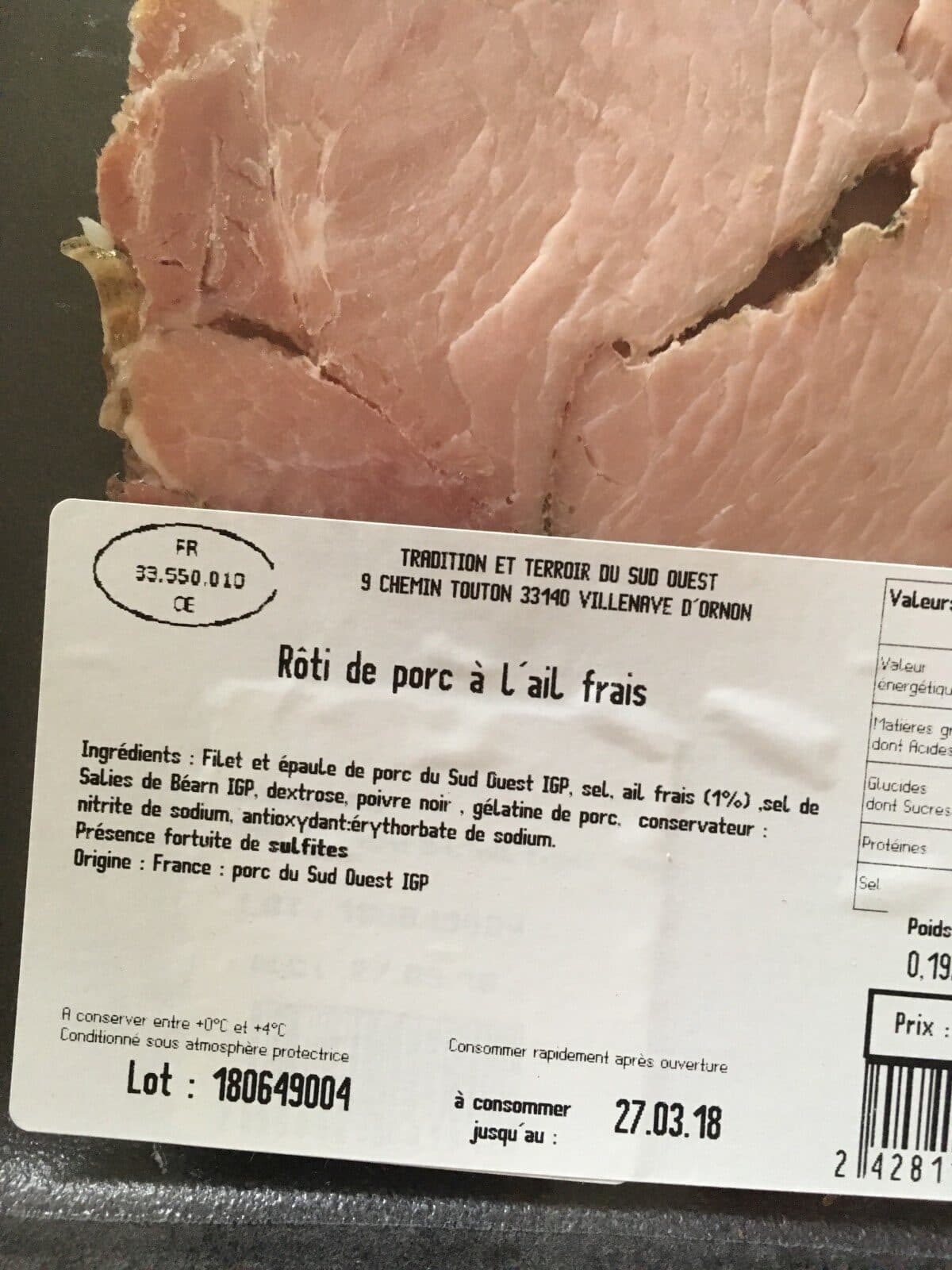 Open Food Facts Porc du sud ouest packshot