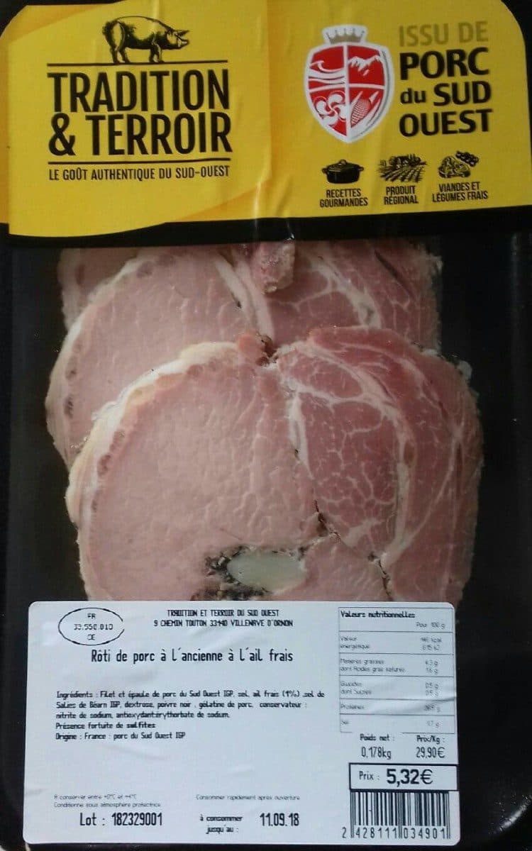 Open Food Facts Rôti de porc à l'ancienne à l'ail frais packshot