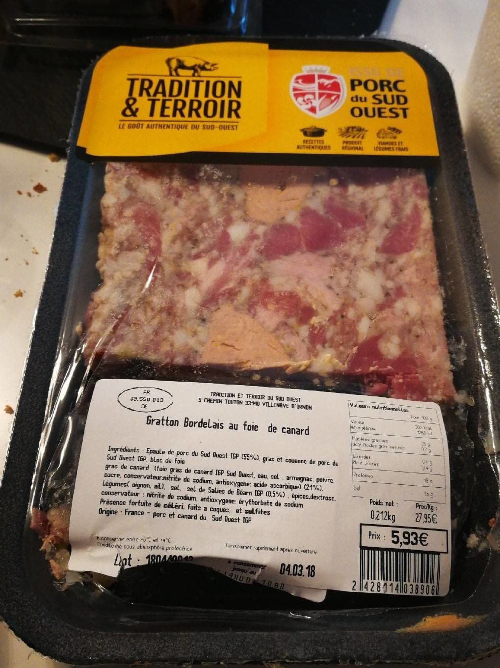 Tradition Et Terroir Grattoir bordelais foie gras packshot