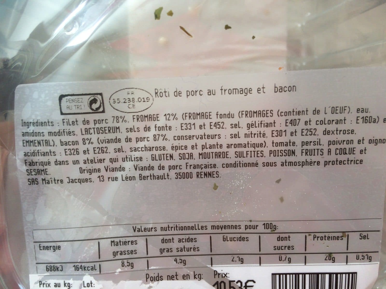 Maître Jacques Roti de porc facon Orloff packshot