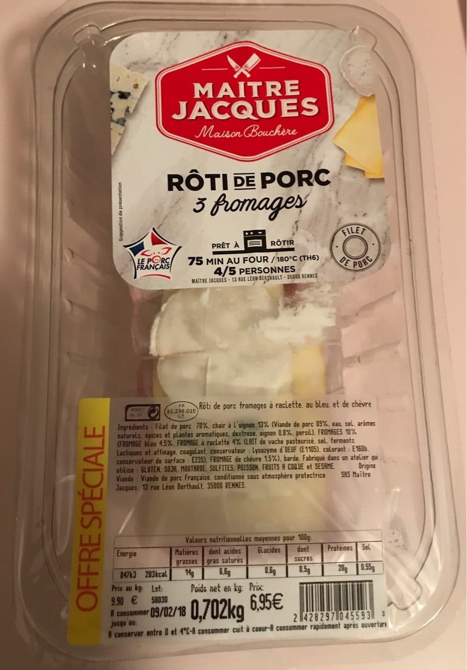 Maître Jacques Rôti de Porc 3 Fromages packshot