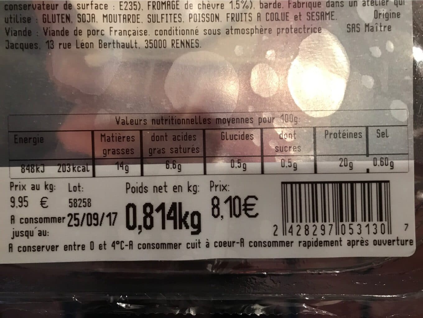 Maitre Jacques Roti filet de porc aux trois fromages packshot