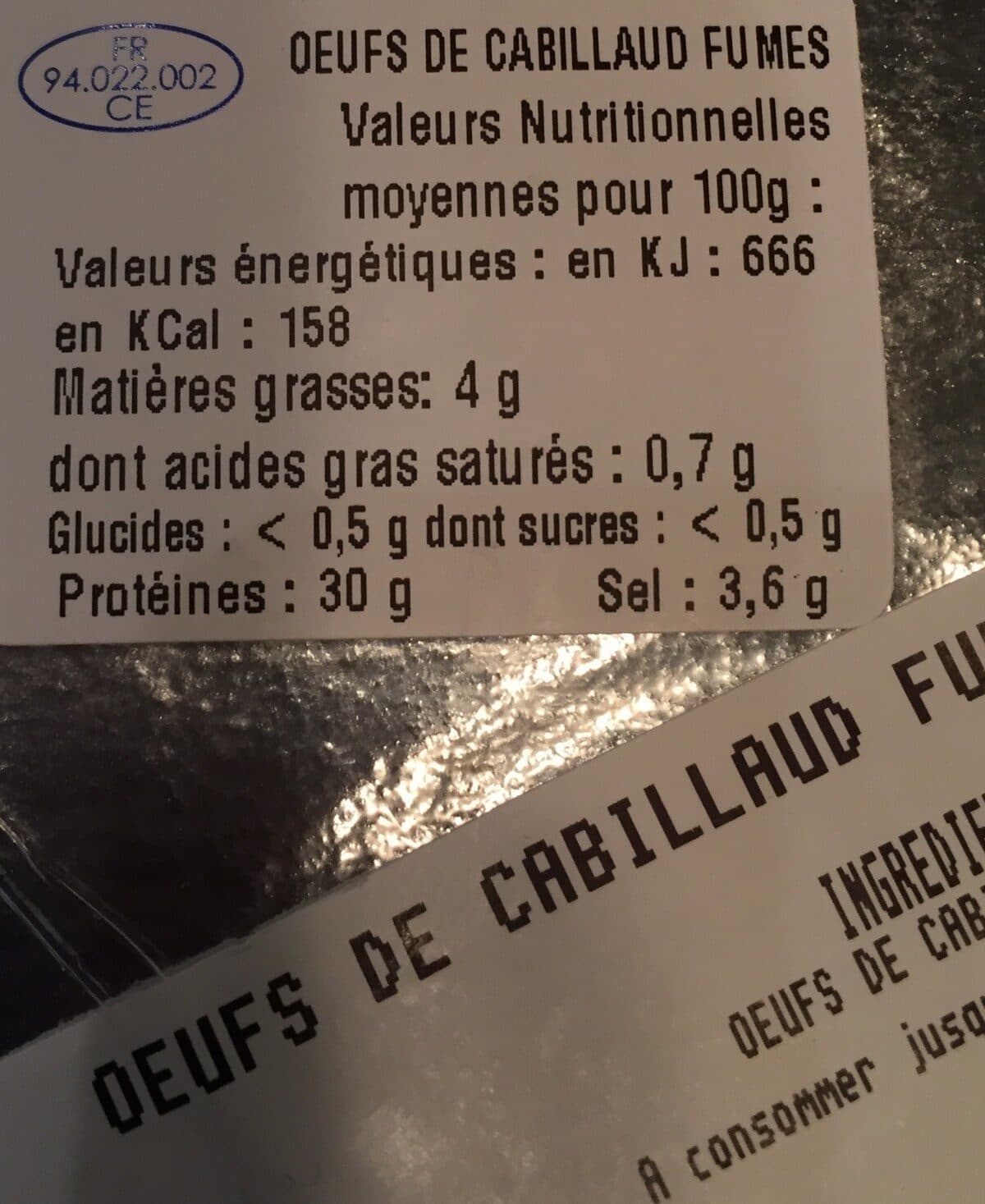 Open Food Facts Oeufs de cabillaud fumés packshot