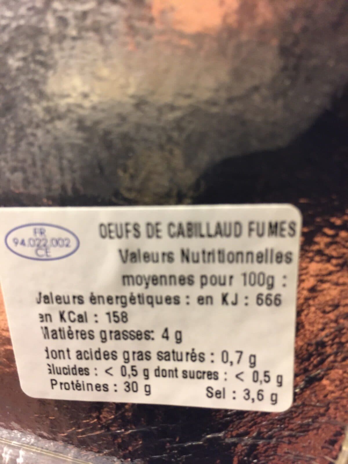Open Food Facts Oeufs de cabillaud fumes packshot