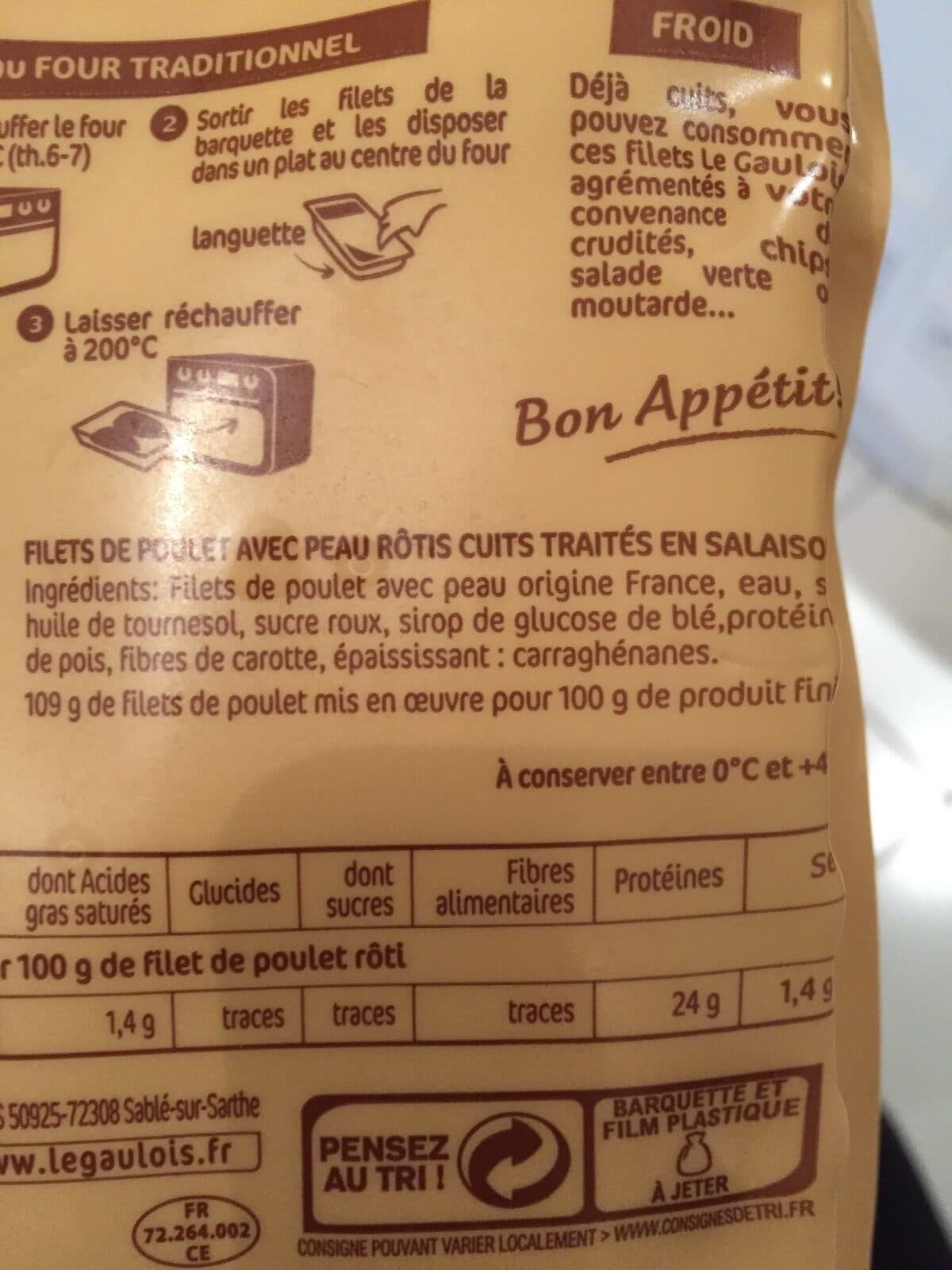Le Gaulois Filets de poulet roti packshot