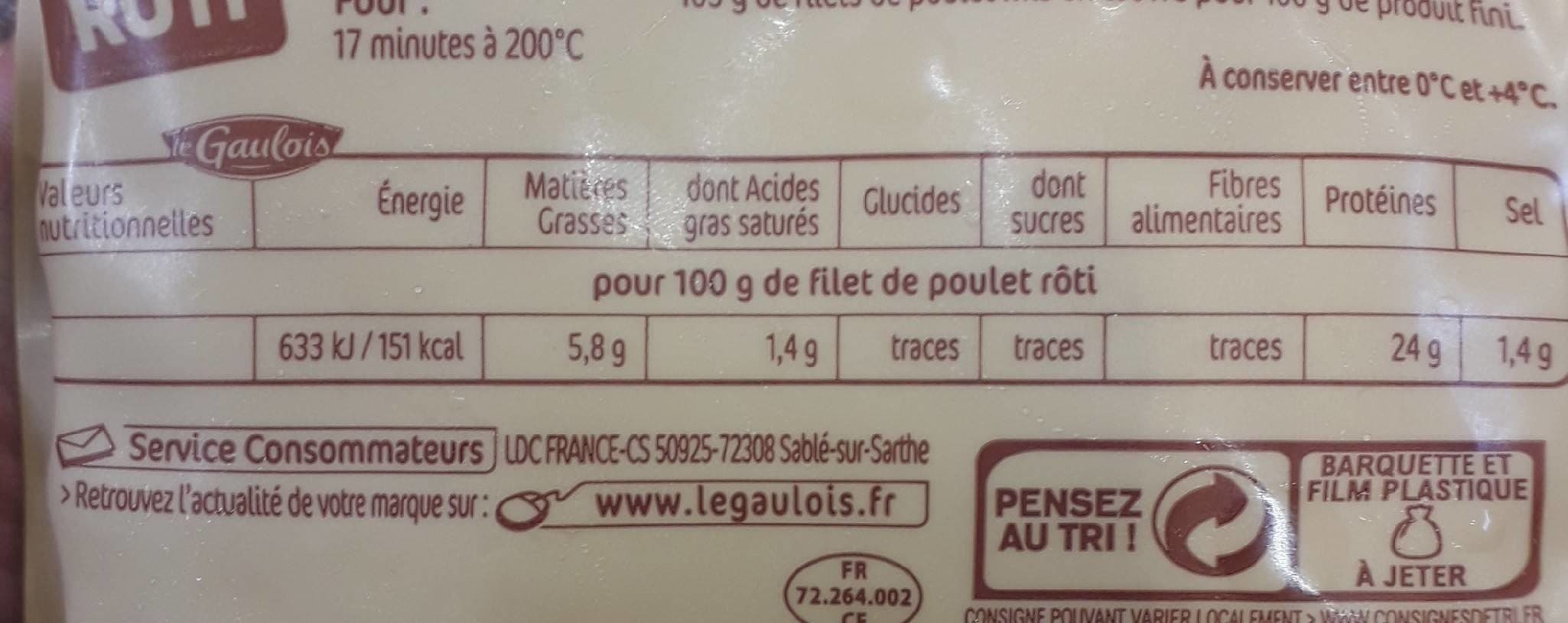 Le Gaulois Filet de poulet rôti packshot
