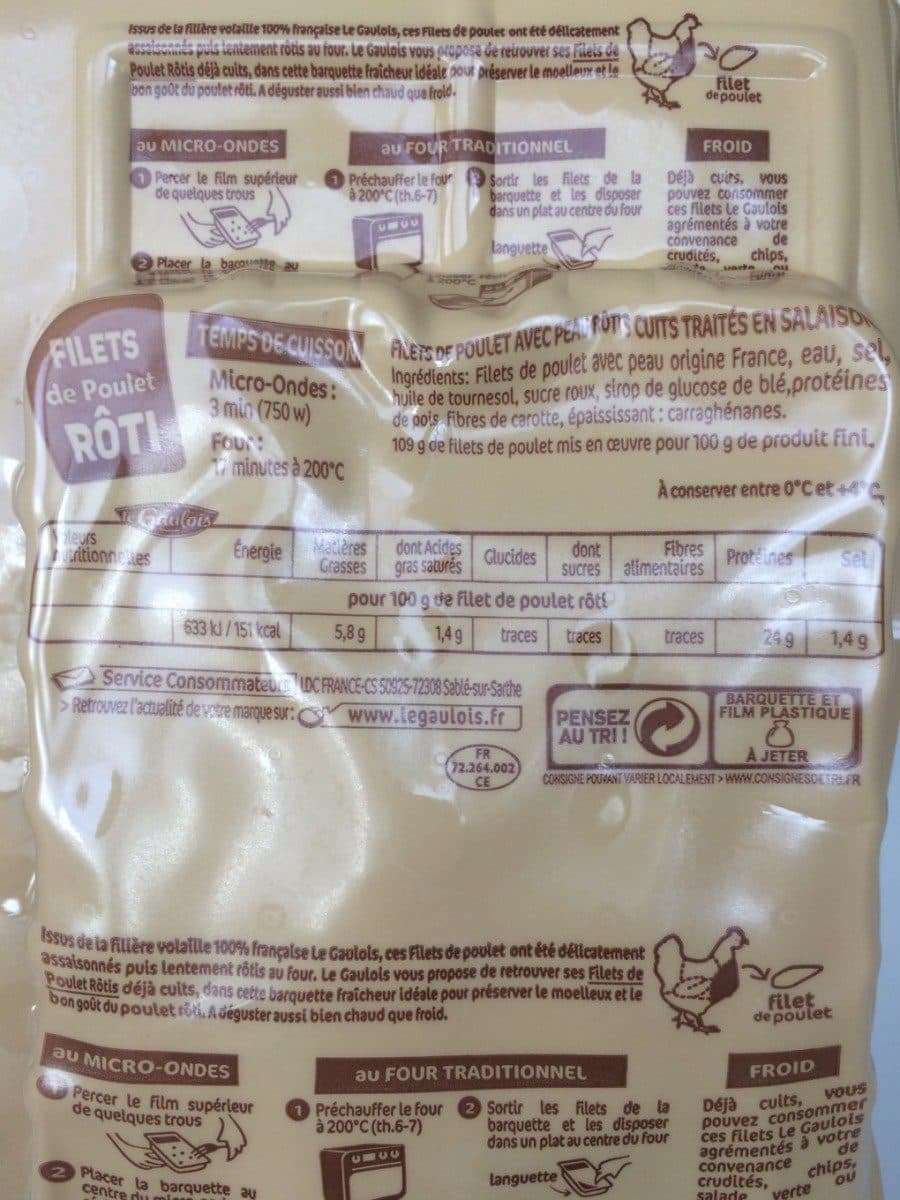 Le Gaulois Filets de poulet roti packshot