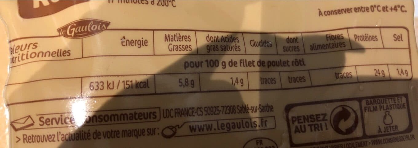 Le Gaulois Filet de poulet roti packshot