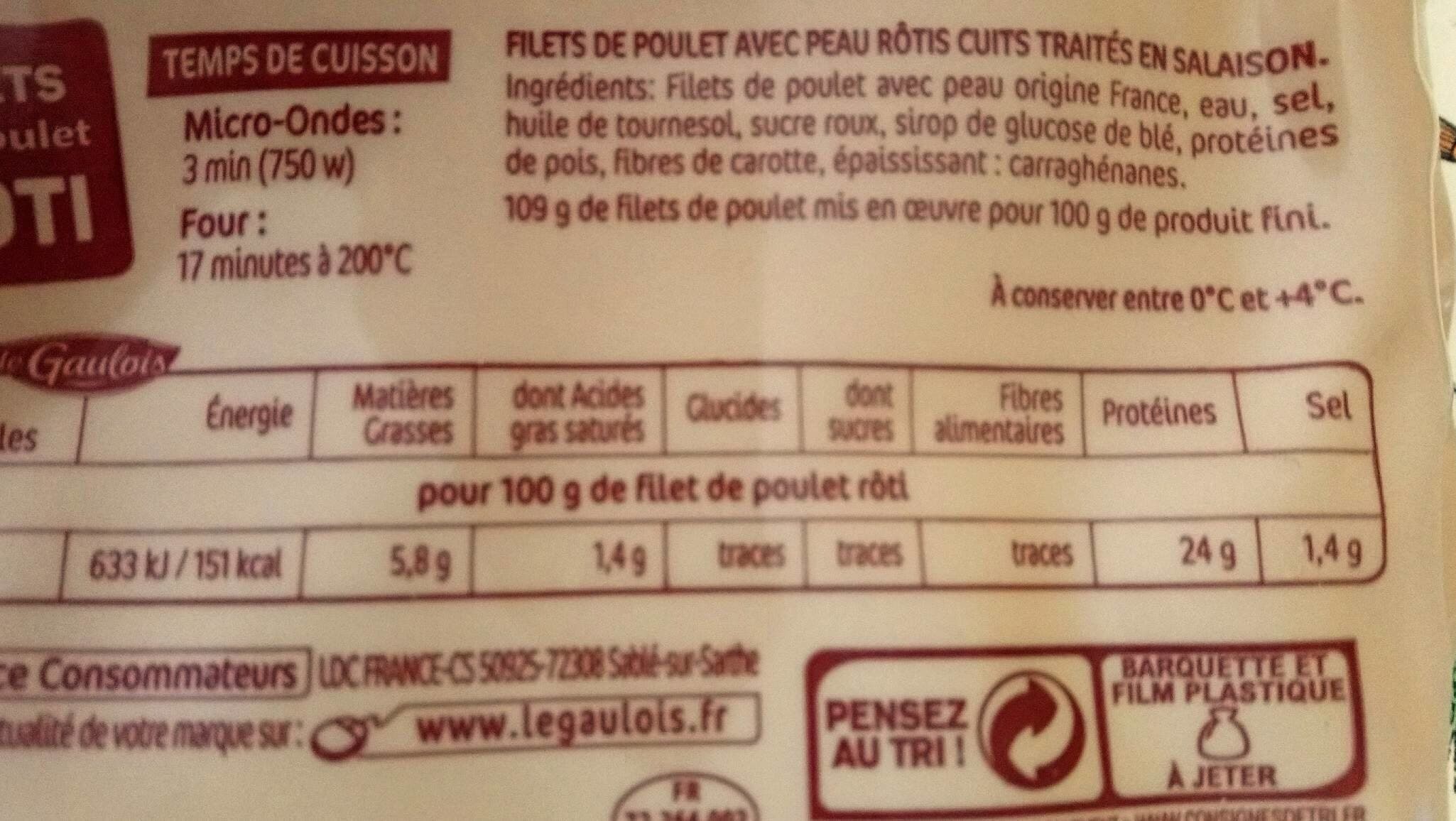 Le Gaulois Filet de poulets rôti packshot