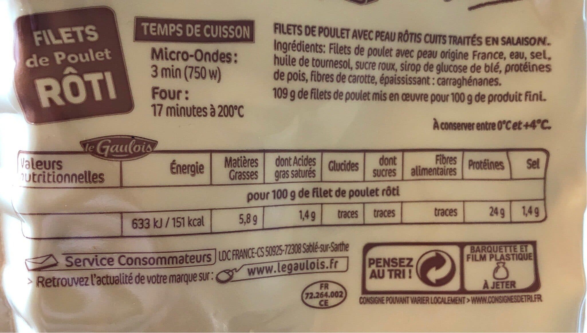 Le Gaulois Filets de Poulet Rotis packshot