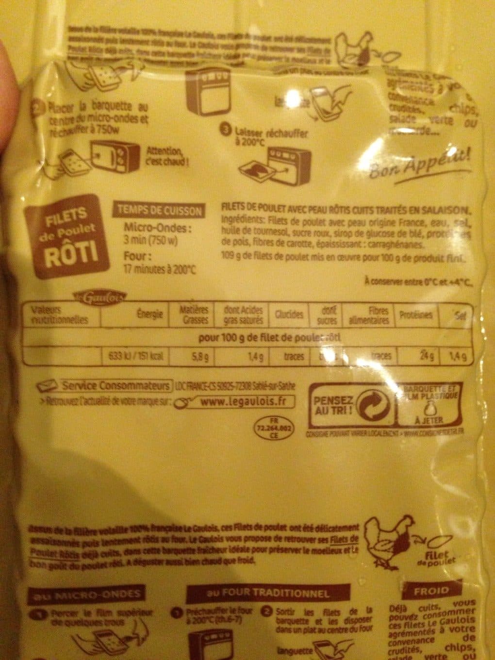 Le Gaulois Filets de poulet roti packshot