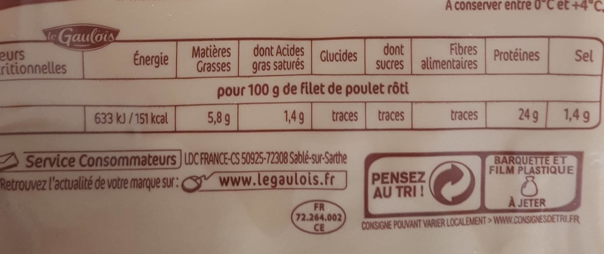 Le Gaulois Filet de poulet rôti packshot