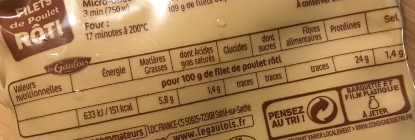 Le Gaulois Filet de poulet rôti packshot