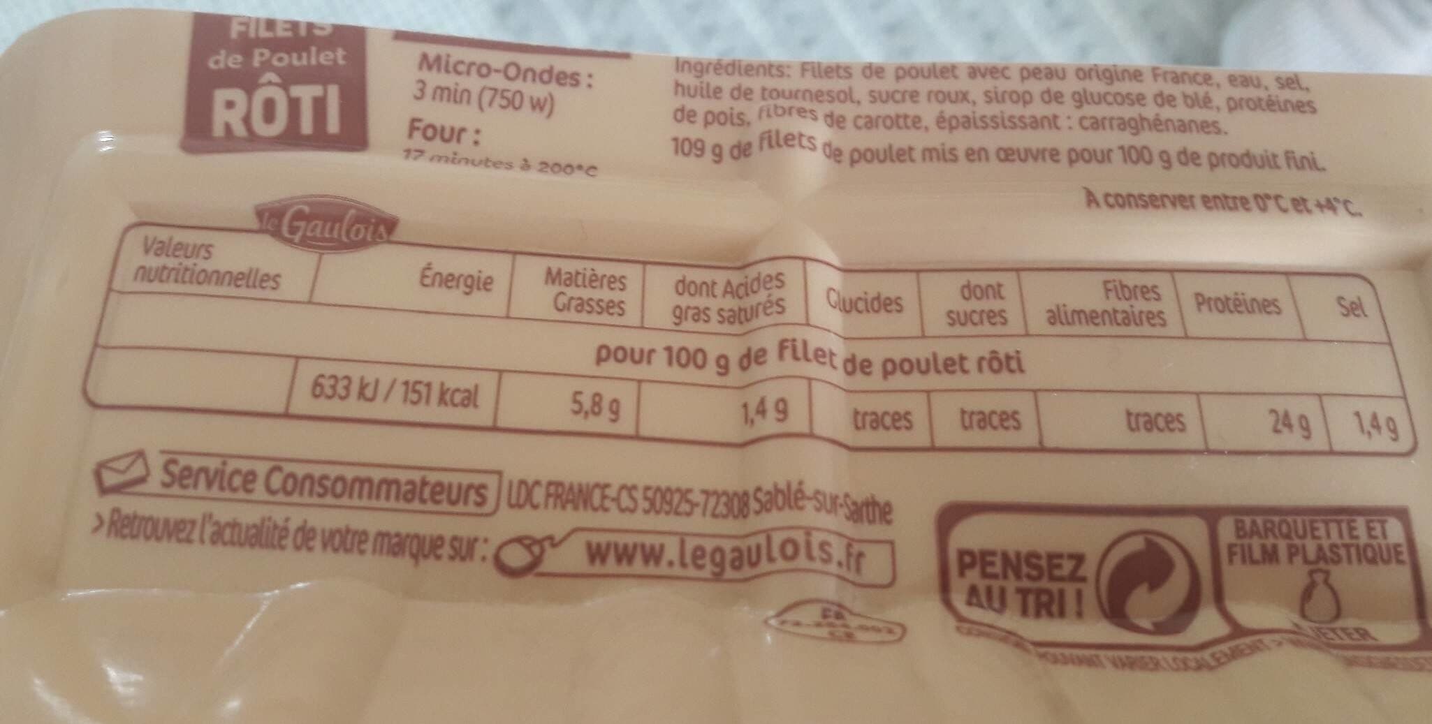 Le Gaulois Filets de poulet roti packshot