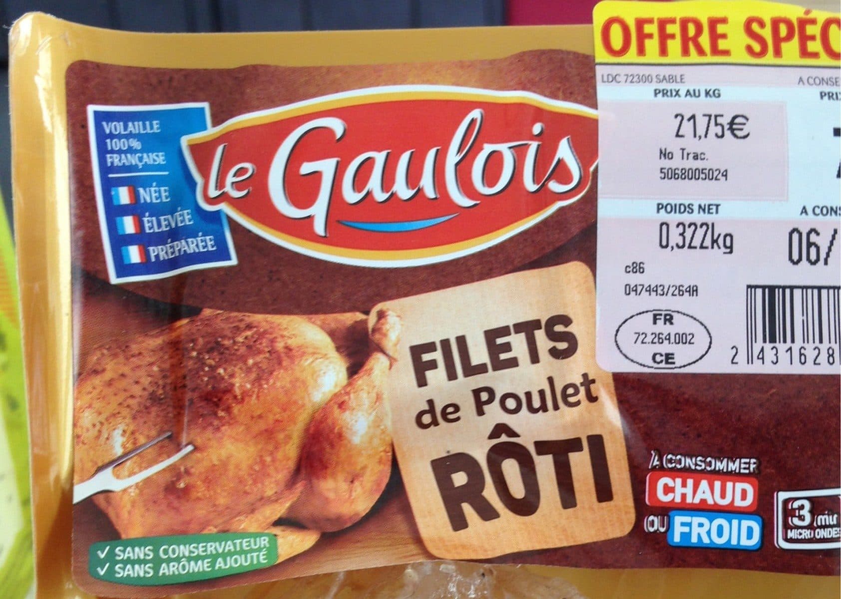 Le Gaulois Filets de poulet rôti packshot