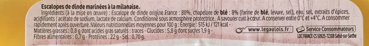 Le Gaulois Escalopes de dinde marinées à la milanaise packshot