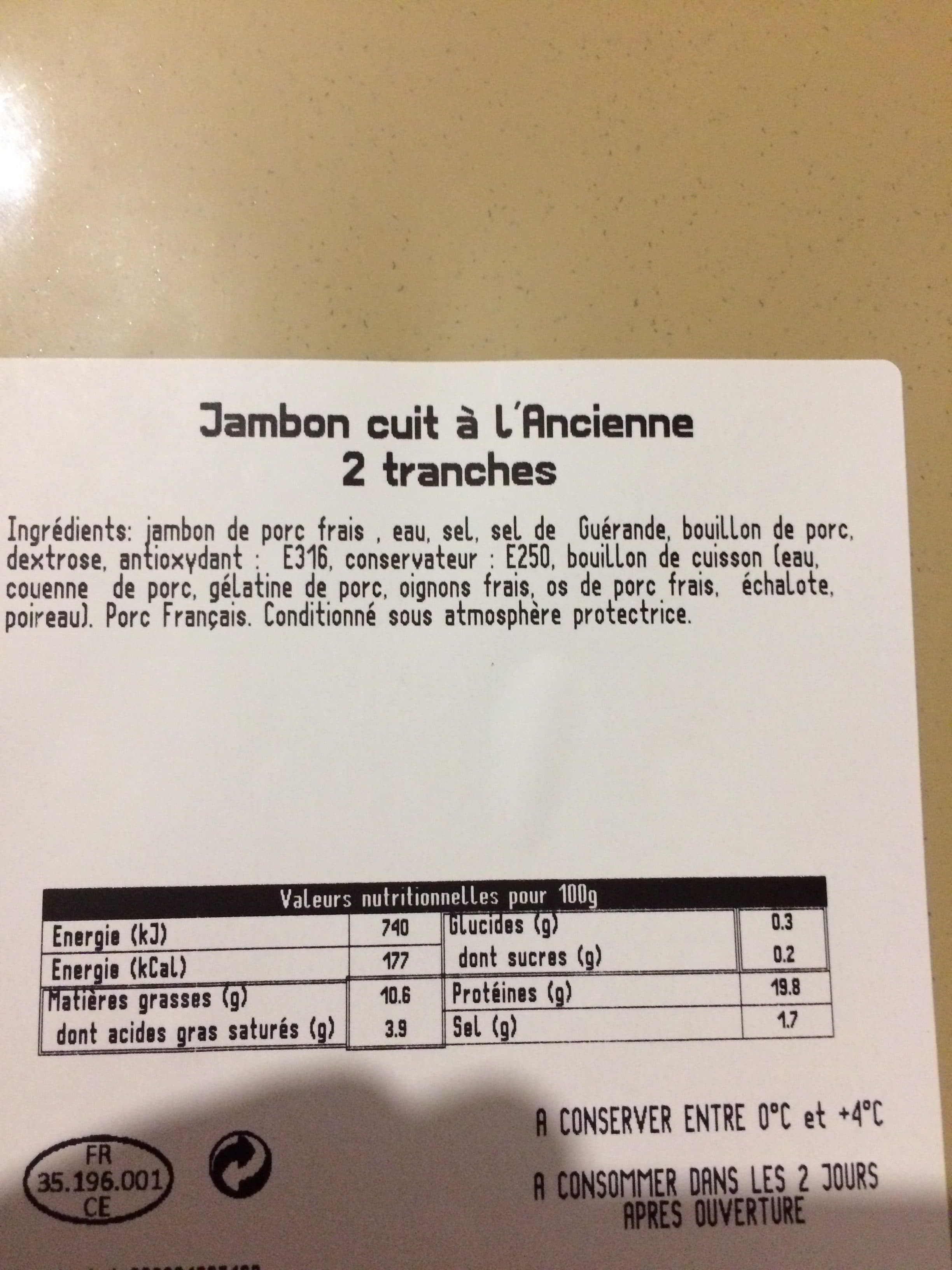 Le Porc Francais Jambon cuit a l’ancienne packshot